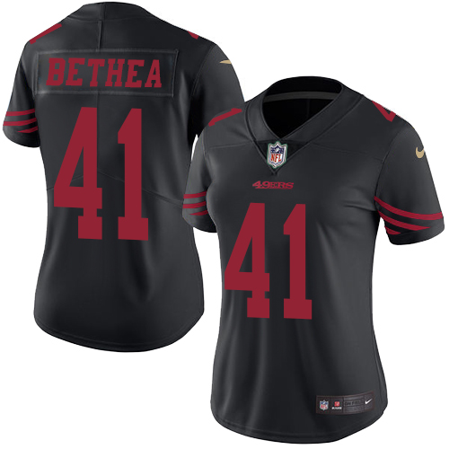 Women's Limited Antoine Bethea Nike Jersey Black - #41 Rush NFL San Francisco 49ers